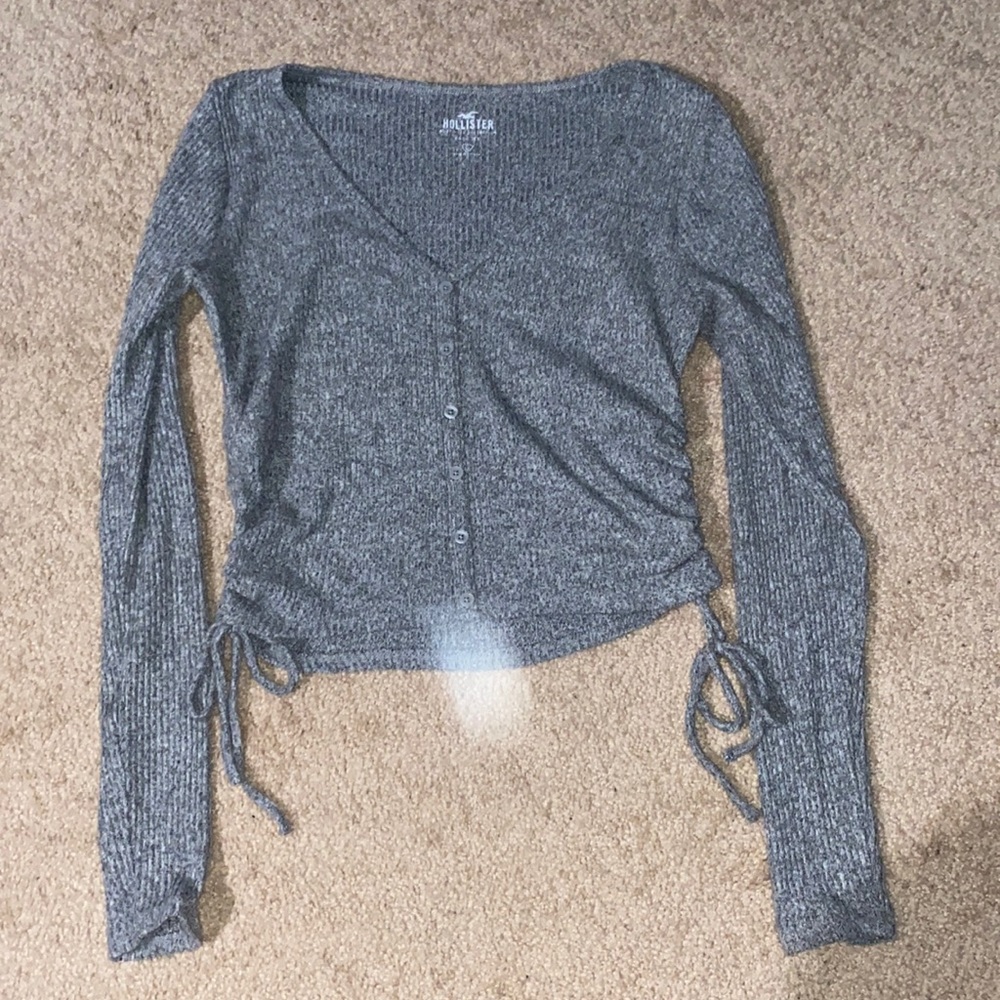 Long sleeve side tie shirt